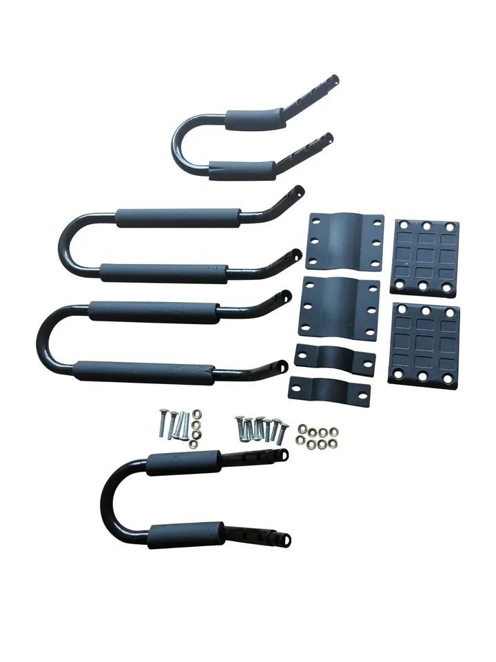 2X UNIVERSAL CAR TOP ROOF RACK J-BAR CARRIER W/ STRAP FOR KAYAK CANOE HEAVY DUTY